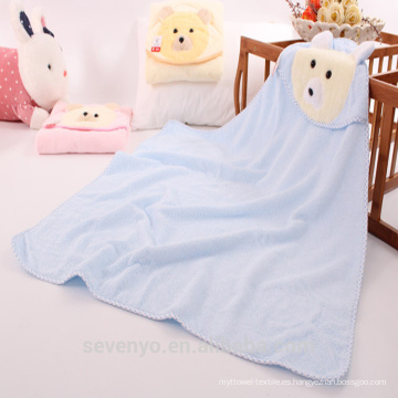 Toalla de bebé orgánica de bambú con capucha súper mullida toalla de baño bebé superior traje para niños y niñas oso cara toalla de bebé